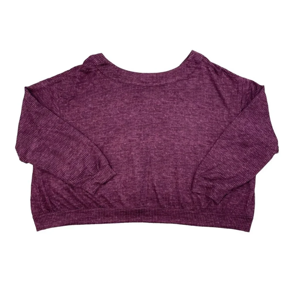 Jockey Lounge Sweater Sz 3X Ribbed Microfiber‎ Stretch Button Up Maroon L/S NWT